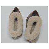 Excellent Vintage Handmade Pair of Reindeer Skin Sami Child Shoes
