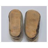 Excellent Vintage Handmade Pair of Reindeer Skin Sami Child Shoes