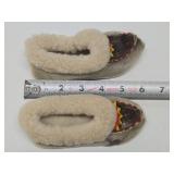 Excellent Vintage Handmade Pair of Reindeer Skin Sami Child Shoes