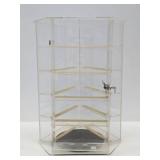 3 Section Rotating Countertop Display Case w/Key
