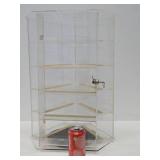 3 Section Rotating Countertop Display Case w/Key