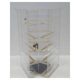 3 Section Rotating Countertop Display Case w/Key