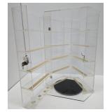 3 Section Rotating Countertop Display Case w/Key