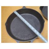 2 Cast Iron Skillets - Lodge & Vintage Wagner Ware - 10.5" & 12" diameter