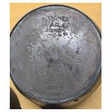 2 Cast Iron Skillets - Lodge & Vintage Wagner Ware - 10.5" & 12" diameter