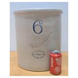 Vintage RED WING 6 Gallon Stoneware Crock (Hairline)