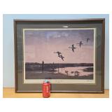 Framed Signed Numbered LES KOUBA Wildlife Print w/Pintail Ducks - "After the Rain"