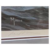 Framed Signed Numbered DAVID MAASS Wildlife Print w/Ducks - "Windswept Canvasbacks"