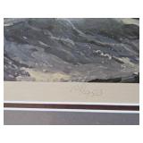 Framed Signed Numbered DAVID MAASS Wildlife Print w/Ducks - "Windswept Canvasbacks"