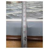 Framed Signed Numbered DAVID MAASS Wildlife Print w/Ducks - "Windswept Canvasbacks"