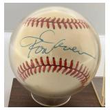 ROD  CAREW Autographed Baseball With 1969 Topps Baseball Card On Stand