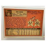 ROD  CAREW Autographed Baseball With 1969 Topps Baseball Card On Stand