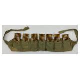 WWII 1944 Turkish Mauser 8MM 7.9 Ammo Belt With 14 Five Round Clips (70 Total Rounds)