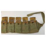 WWII 1944 Turkish Mauser 8MM 7.9 Ammo Belt With 14 Five Round Clips (70 Total Rounds)
