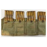 WWII 1944 Turkish Mauser 8MM 7.9 Ammo Belt With 14 Five Round Clips (70 Total Rounds)