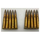 WWII 1944 Turkish Mauser 8MM 7.9 Ammo Belt With 14 Five Round Clips (70 Total Rounds)