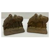 Heavy Vintage Brass Horse Bookends