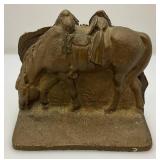 Heavy Vintage Brass Horse Bookends