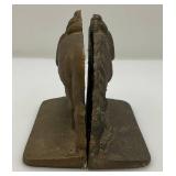 Heavy Vintage Brass Horse Bookends