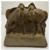 Heavy Vintage Brass Horse Bookends