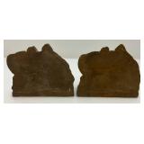 Heavy Vintage Brass Horse Bookends