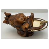 RARE MCM Vintage 1956  Hawaii Treasure Craft Pottery Tiki Ashtray 6 1/2"L x 3 1/4" H x 4" W