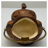 RARE MCM Vintage 1956  Hawaii Treasure Craft Pottery Tiki Ashtray 6 1/2"L x 3 1/4" H x 4" W