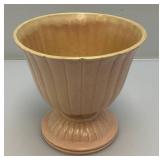 Vintage RED WING  Pottery Light Pink Ribbed Pedestal Planter 6 1/2" Tall