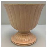 Vintage RED WING  Pottery Light Pink Ribbed Pedestal Planter 6 1/2" Tall