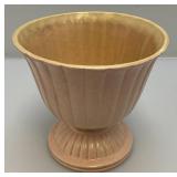 Vintage RED WING  Pottery Light Pink Ribbed Pedestal Planter 6 1/2" Tall