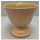 Vintage RED WING  Pottery Light Pink Ribbed Pedestal Planter 6 1/2" Tall