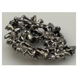 Vintage Black Rhinstone Flower Pin Brooch (One Tiny Stone Missing)