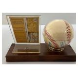 Hoyt Wilhelm Autographed Baseball With 1963 Topps Baseball Card On Stand