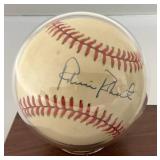 Robin Roberts Autographed Baseball With 1961 Topps Baseball Card On Stand