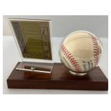 Robin Roberts Autographed Baseball With 1961 Topps Baseball Card On Stand