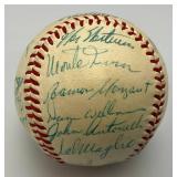 1954 New York Giants Autographed  Baseball Signed By 26 Payers In Protective Case