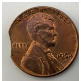 1964 D Error Penny (Mis-Punched)