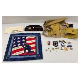Misc. Military Items Including Ammo Belt, Patches And More
