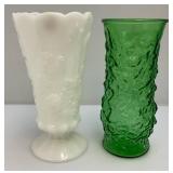Misc. Vintage Collectible GlassWare Including Milk Glass Vase And more