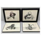 Misc. Vintage Framed Behind Glass E. W. Kemble Lithographs