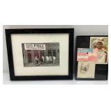 Misc. Framed Behind Glass Vintage Collectibles Including Postcards And More