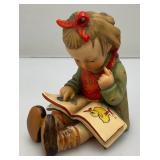 Est. $145.00-$200.00 1939-49 M.J. Hummel W Germany BOOK WORM Girl Reading (Old Makers Mark) 4 1/4" Tall
