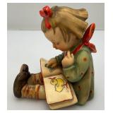 Est. $145.00-$200.00 1939-49 M.J. Hummel W Germany BOOK WORM Girl Reading (Old Makers Mark) 4 1/4" Tall