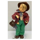 Vintage GOEBEL Hummel Little Fiddler Porcelain Boy 13.5" Doll , M.J.. Hummel Bells And Little Girl Reading Pottery Figurine 6"