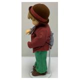 Vintage GOEBEL Hummel Little Fiddler Porcelain Boy 13.5" Doll , M.J.. Hummel Bells And Little Girl Reading Pottery Figurine 6"