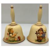 Vintage GOEBEL Hummel Little Fiddler Porcelain Boy 13.5" Doll , M.J.. Hummel Bells And Little Girl Reading Pottery Figurine 6"