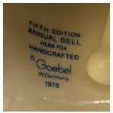 Vintage GOEBEL Hummel Little Fiddler Porcelain Boy 13.5" Doll , M.J.. Hummel Bells And Little Girl Reading Pottery Figurine 6"