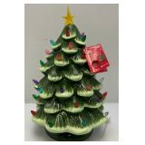 Merry Moments Ceramic Battery Operated Light Up Christmas Tree New With Tag (Missing Two Lights.) 14"