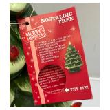 Merry Moments Ceramic Battery Operated Light Up Christmas Tree New With Tag (Missing Two Lights.) 14"