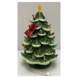 Merry Moments Ceramic Battery Operated Light Up Christmas Tree New With Tag (Missing Two Lights.) 14"